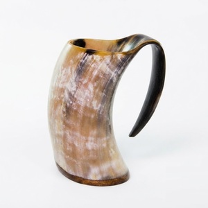 Mug en corne de buffle naturelle personnalisé avec logo, écologique, fait main, style Viking, pour bière, vente en gros - Product Image 6