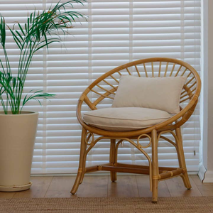 Handmade Bamboo and Rattan Single Seater <b>Chair</b> with Cushion Brown Woven Accent <b>Chair</b> for <b>Living</b> <b>Room</b> Study Office Balcony - Product Image 4