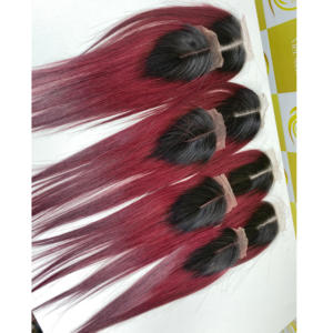 Gran descuento: Extensiones de cabello humano Remy súper doble de 30 pulgadas de largo, color burdeos, de fábrica vietnamita al por mayor. - Product Image 3