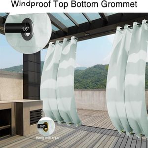 Pannello tenda finestra bianco crema 50X120 pollici con occhielli superiore e inferiore 1 pannello per mobili da giardino - Product Image 1