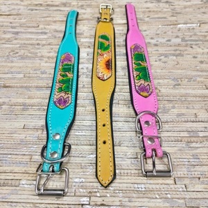 Collar de Cuero Genuino Vintage Venus Leathers para Perro, con Bordado, Hebilla Metálica, Impermeable, Accesorio de Moda y Lujo para Bolsos - Product Image 4