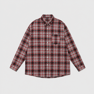 เสื้อเชิ้ตแขนยาวลายสก็อตผู้ชายขายส่ง คอปกพับได้ ผ้าฝ้ายฟลานเนล 100% ระบายอากาศได้ดี ผ้าถัก สปริง คัสตอม - Product Image 5