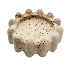 Elegante Bandeja Redonda Rectangular de Travertino Natural, Tazón para Aperitivos, Plato Decorativo, Decoración Minimalista para el Hogar - Product Image 4