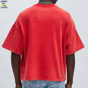 Hot Selling Acid Wash Vintage Streetwear T-Shirt Heavyweight 100% Cotton Oversized <b>Drop</b> Shoulder Graphic <b>Box</b> Fit Men's Tee - Product Image 3