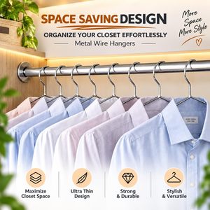 Heavy Duty Premium Chrome Metal Clothes <b>Hangers</b> Rust Resistant Non Slip Contoured <b>Hangers</b> for Shirts Suits Trousers Jackets - Product Image 5
