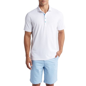 <b>Men's</b> Custom Autumn High-quality Breathable Cotton <b>Short</b> Sleeve Polo T-Shirt <b>Shorts</b> Sets Casual Streetwear Solid Pattern Yarn - Product Image 3
