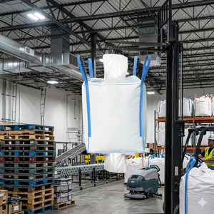 Premium Quality 1000 kg <b>loading</b> capacity <b>Top</b> & Bottom Spout FIBC Jumbo Bag for Building Material Handling Tear Resistant - Product Image 3