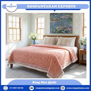Productos Más Vendidos, Fabricante Indio, Juego de Ropa de Cama King Size con Estampado Clásico, 100% Algodón Hecho a Mano, para Todas las Temporadas - Product Image 2
