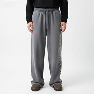 กางเกงวอร์มผู้ชายแบบเรียบสั่งทำขายส่งจำนวนมาก/กางเกงผู้ชายระบายอากาศได้ดีคุณภาพสูงแบบซักแล้ว - Product Image 3