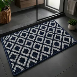 Tapete de Entrada con Diseño de Diamantes en Azul y Plateado, con un Atractivo Diseño Geométrico para Hogares, Hoteles, Oficinas y Comercios, Venta al Por Mayor - Product Image 3