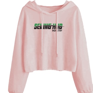 Sudaderas con capucha de Jersey Venta caliente Moda de algodón recortado Sudadera con capucha de manga larga Sudaderas con capucha de mujer en blanco personalizadas transpirables - Product Image 6