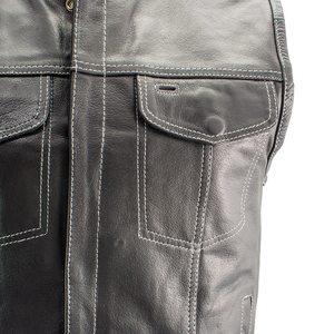 Chaleco de Cuero Hecho a Mano de Primera Calidad para Hombre, Ropa de Motociclista, Chaleco de Cuero con Costuras Resistentes y Estilo Moderno - Product Image 6