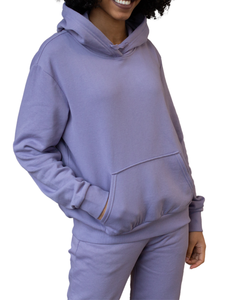 Sweats à capuche femme 100% coton 280 GSM Polyester-coton polaire hiver devant brodé imprimé lavé à l'acide hiver - Product Image 6
