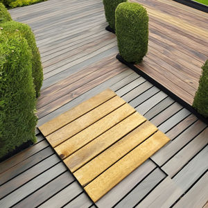 Tuiles de terrasse modernes en composite bois-plastique MPS, à double verrouillage, finition mate, 300x300 mm, carrées, imperméables, pour piscine - Product Image 4