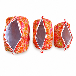 Bolsas Cosméticas Portátiles de PU Acolchadas Hechas a Mano, Color Sólido, con Cierre, de 7 Pulgadas, para Viaje y Almacenamiento - Product Image 1