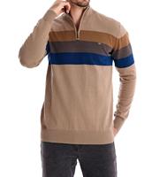 2025 nouveau pull pour hommes de haute qualité pull anti-rétrécissement respirant Patchwork conception col montant colorblock coupe ajustée