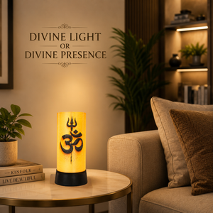 Om Trishul LED Table Lamp Divine Spiritual <b>Night</b> <b>Light</b> Hindu Home Decor Meditation Pooja Room Bedside Gift Warm Ambient Glow - Product Image 4