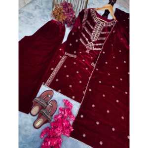 Conjunto de Fiesta Rojo de Diseñador PD-Aarohi, Talla XL, Top y Dupatta, Pantalones Plazzo Elegantes con un Look Moderno - Product Image 3