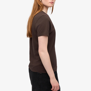 Camiseta Ligera para Mujer, Color Marrón Oscuro, Corte Ajustado, Cuello Redondo, Algodón y Poliéster, para Actividades al Aire Libre, para Damas Adultas - Product Image 6