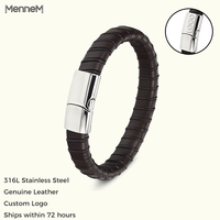 Bracelets en macramé vintage en gros MenneM, hommes, acier inoxydable et fermoir magnétique, simples, décontractés, cadeaux, bracelets