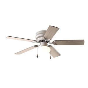 Low Profile 44 Inch Hugger <b>Ceiling</b> Fan with Dimmable <b>Light</b> Kit <b>Remote</b> <b>Control</b> Satin Nickel 5 Blades Reverse Airflow - Product Image 3