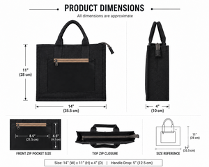 Solid Color Jute Tote Bag 14x11x4 Inch Zipper Closure Minimalist Style Daily Use - Product Image 2