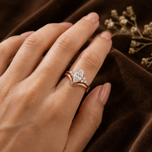 Anillo de Compromiso con Diamante en Forma de Marquesa, Oro Rosa Vermeil de 10K, Anillo de Boda, Moissanita Certificada GRA - Product Image 4