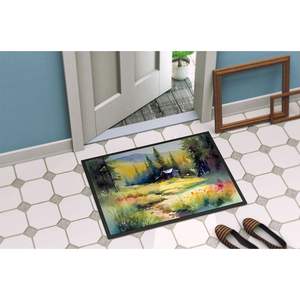 Montana Bitterroot Watercolor Doormat Non-Slip <b>Indoor</b>/Outdoor Entryway Rug Low Pile 24H X 36W Washable Front <b>Door</b> <b>Mat</b> - Product Image 4