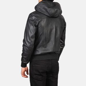 Veste en cuir pour homme, style moto, multi-poches, fermeture éclair, col montant, veste de motard décontractée, automne-hiver - Product Image 2