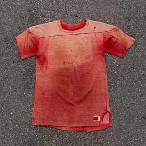 Camiseta de punto de manga corta para hombre, corte regular, color gris claro, cuello redondo, 100% algodón, transpirable, ecológica, 220g, estilo urbano, lisa. - Product Image 4