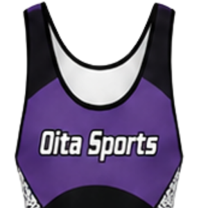 Combinaison de lutte sublimée pour homme, violet et noir, en polyester, sans manches, uniforme de sport de lutte, tenue d'entraînement athlétique - Product Image 4