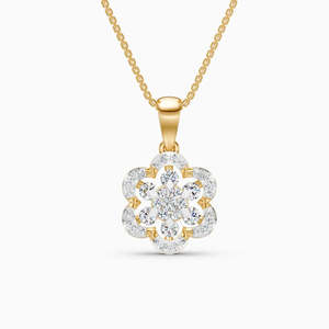 จี้เพชรทรงดอกไม้ที่เพาะเลี้ยงในห้องปฏิบัติการ น้ำหนัก 0.68 กะรัต ทำจากทอง 9K สีเหลือง ขาว และโรสโกลด์ - Product Image 2