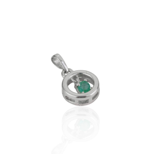 Simple Geometric Design May Birthstone Natural <b>Emerald</b> Gemstone 925 Sterling Silver Fine <b>Pendant</b> For Girls - Product Image 3