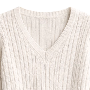 Suéter de Punto Verde y Rosa para Mujer, Estilo Casual, Grueso, Cuello en V, Manga Larga, con Logotipo Frontal, Diseño Premium - Product Image 5