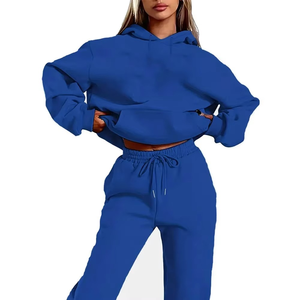 Conjunto Deportivo para Mujer, Sudadera con Capucha y Pantalones Holgados, Color Sólido, Nuevo, en Oferta, Logotipo Personalizado OEM, 100% Algodón, Ropa Casual Urbana - Product Image 4
