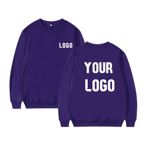 Men's <b>Navy</b> Blue Crewneck Fleece <b>Sweatshirt</b> Regular Fit Cotton Pullover with Custom Logo Print Eco-Friendly Casual Winter Wear - Product Image 5