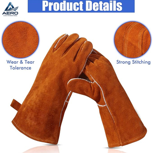 Guantes de Soldadura de Cuero Resistentes al Calor, de Alta Resistencia, con Manga Larga, Equipo de Protección de Seguridad, Buen Proveedor - Product Image 2
