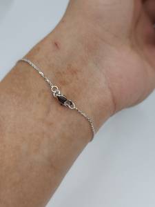 3 <b>Stone</b> Diamond <b>Bracelet</b> in 14K Gold for Women | 0.12 CT Minimalist Diamond Chain <b>Bracelet</b> | Elegant Jewelry - Product Image 5