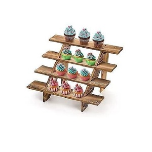 Support à cupcakes rectangulaire réglable en bois de qualité supérieure, présentoir à desserts fait main pour gâteaux, muffins, pâtisseries, tables de célébration - Product Image 3