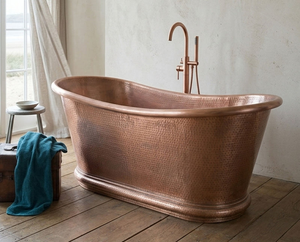 Baignoire autoportante en cuivre martelé de luxe pour hôtel, complexe hôtelier, spa, villa, salle de bain de boutique et design intérieur - Product Image 3