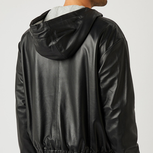 Sweat-shirt unisexe noir à capuche coupe-vent en coton oversize, couleur unie décontractée avec poches, idéal pour l'hiver, anti-boulochage - Product Image 3