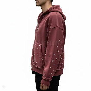 เสื้อฮู้ดดี้ผู้ชายแบบสั่งทำพิเศษ ประดับด้วยคริสตัล สำหรับใส่ในฤดูหนาว ใช้ได้ทั้งในและนอกบ้าน สไตล์สตรีทแวร์ - Product Image 5