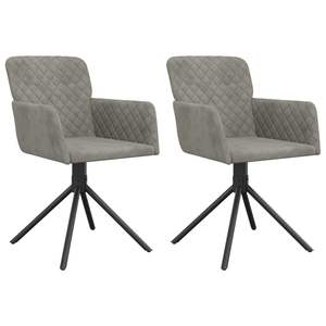 Juego de 2 Sillas de Comedor Giratorias Gris Claro - Product Image 2