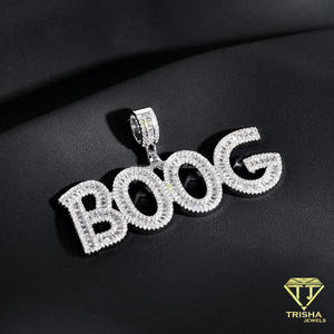 Stylish Lab Grown Diamond SUNNY Pendant With Custom Iced Out <b>Block</b> <b>Letter</b> Design For Hip Hop Fashion Jewelry Wholesale Suppliers - Product Image 5