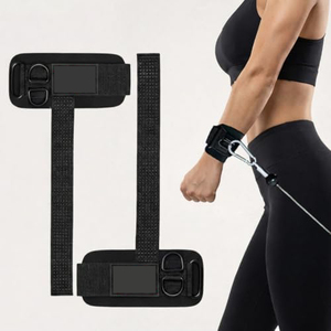 Lifting Straps With Double D Rings Dual D Ring Wrist Straps For Weightlifting Deadlift & <b>Cable</b> Machine Workouts Non-Slip Straps - Product Image 1