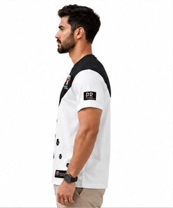 T-shirt noir surdimensionné personnalisé OEM/ODM pour homme, épaules tombantes, tissu épais, couleur unie, respirant, streetwear, personnalisable. - Product Image 5