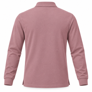 <b>Men's</b> <b>Long</b> <b>Sleeve</b> for <b>Shirt</b> Dusty <b>Pink</b> Solid Knitted Button Collar Formal Breathable 240g 100% Cotton - Product Image 2