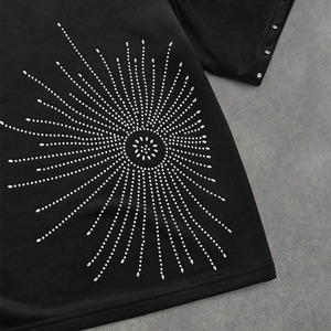 T-shirts en coton légers et personnalisés avec strass, haute qualité, mode estivale, designs respirants, streetwear - Product Image 5
