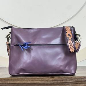 Arshiya Enterprises High-End Luxury New Genuine Hair-on Cowhide <b>Tooled</b> <b>Leather</b> Crossbody Purse Western Floral Handcrafted - Product Image 5