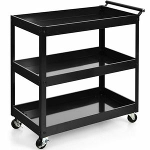 Carrello Utilitario a 3 Ripiani con Telaio in Acciaio e Quattro Ruote per Forniture Alberghiere e Ristorazione - Product Image 1